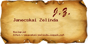 Janecskai Zelinda névjegykártya